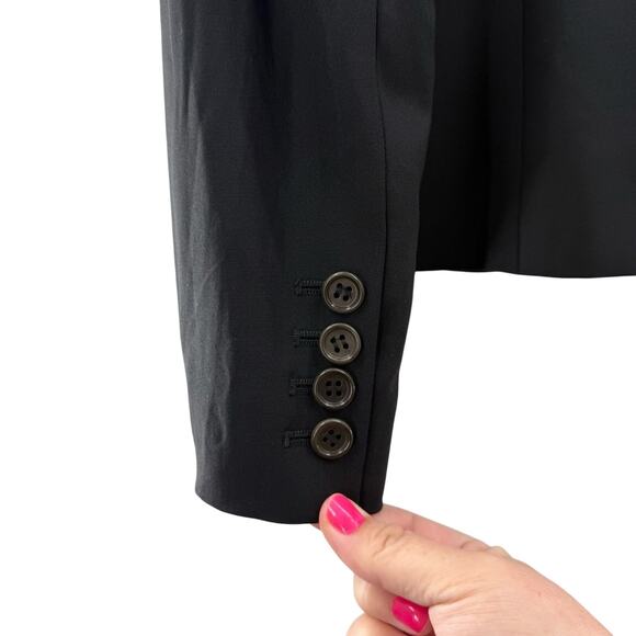 Theory Wool Slim Fit Good Wool Single Button Blazer Black Single Vent Size 6 - Picture 6 of 12